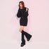 Shoulder cutout sequin sweatshirt setup